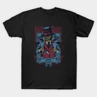 framed gentleman skeleton with razor T-Shirt